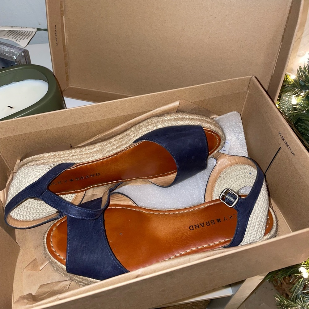 Blue espadrille heeled